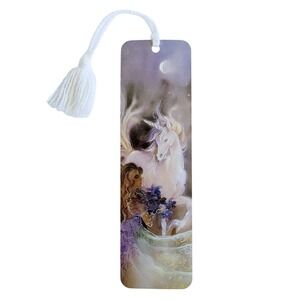 Vintage 80s Unicorn Princess tassel Bookmark- Lena Liu art- 1980s, Artworks LL53